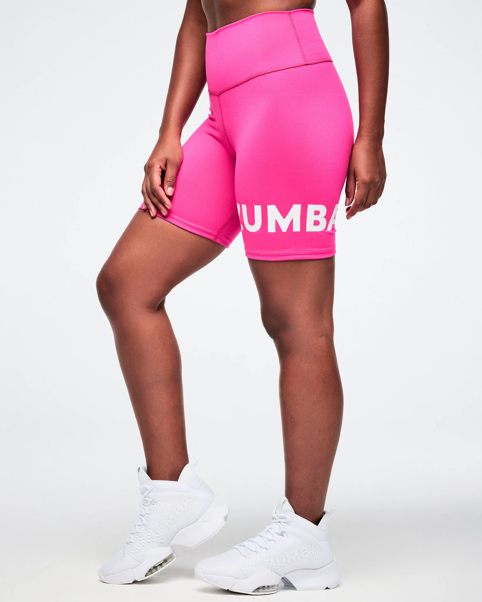 Color Spree High Waisted Biker Shorts - Pink - Image 3