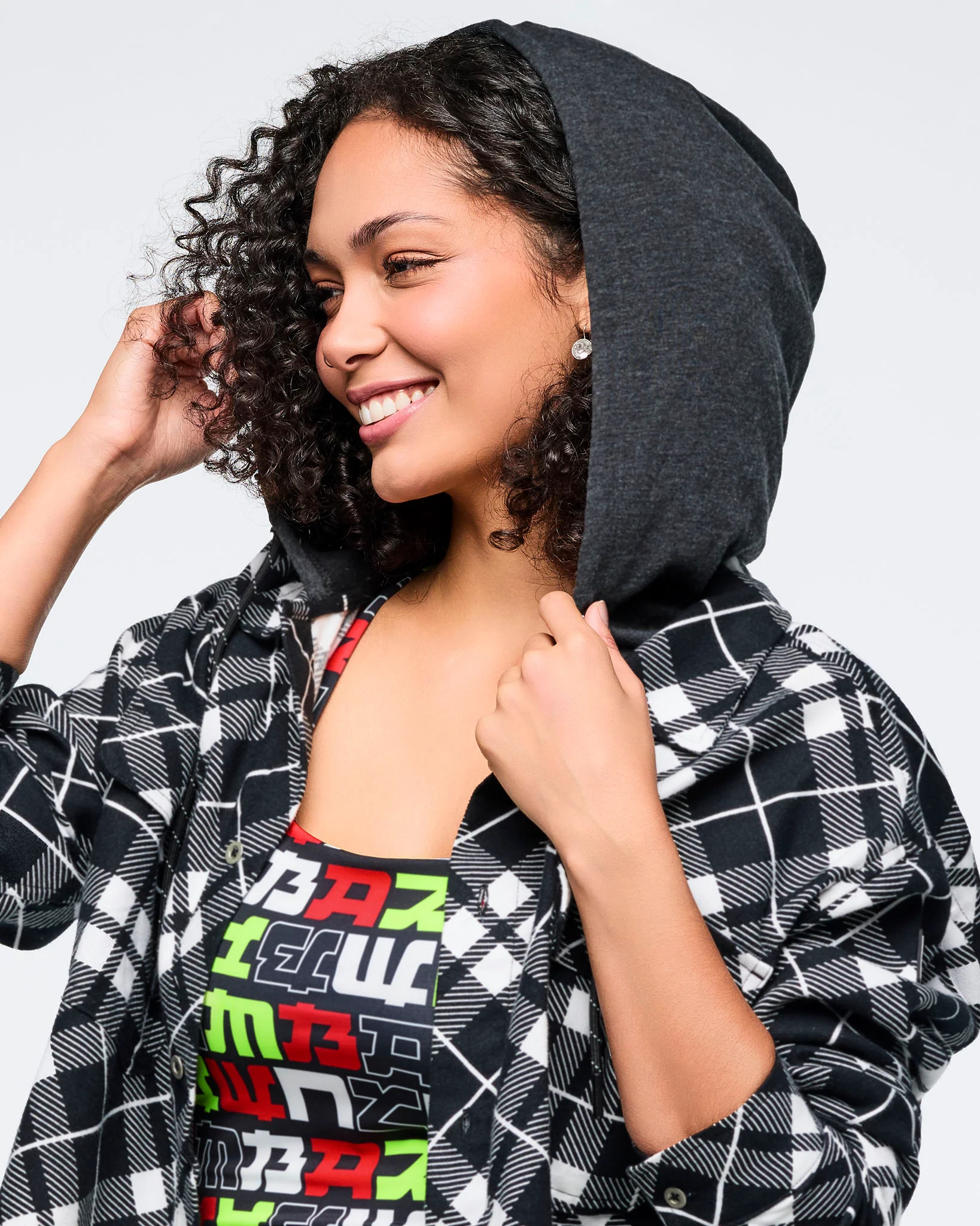 Eastern Flavor Flannel Shacket With Hood - Image 7