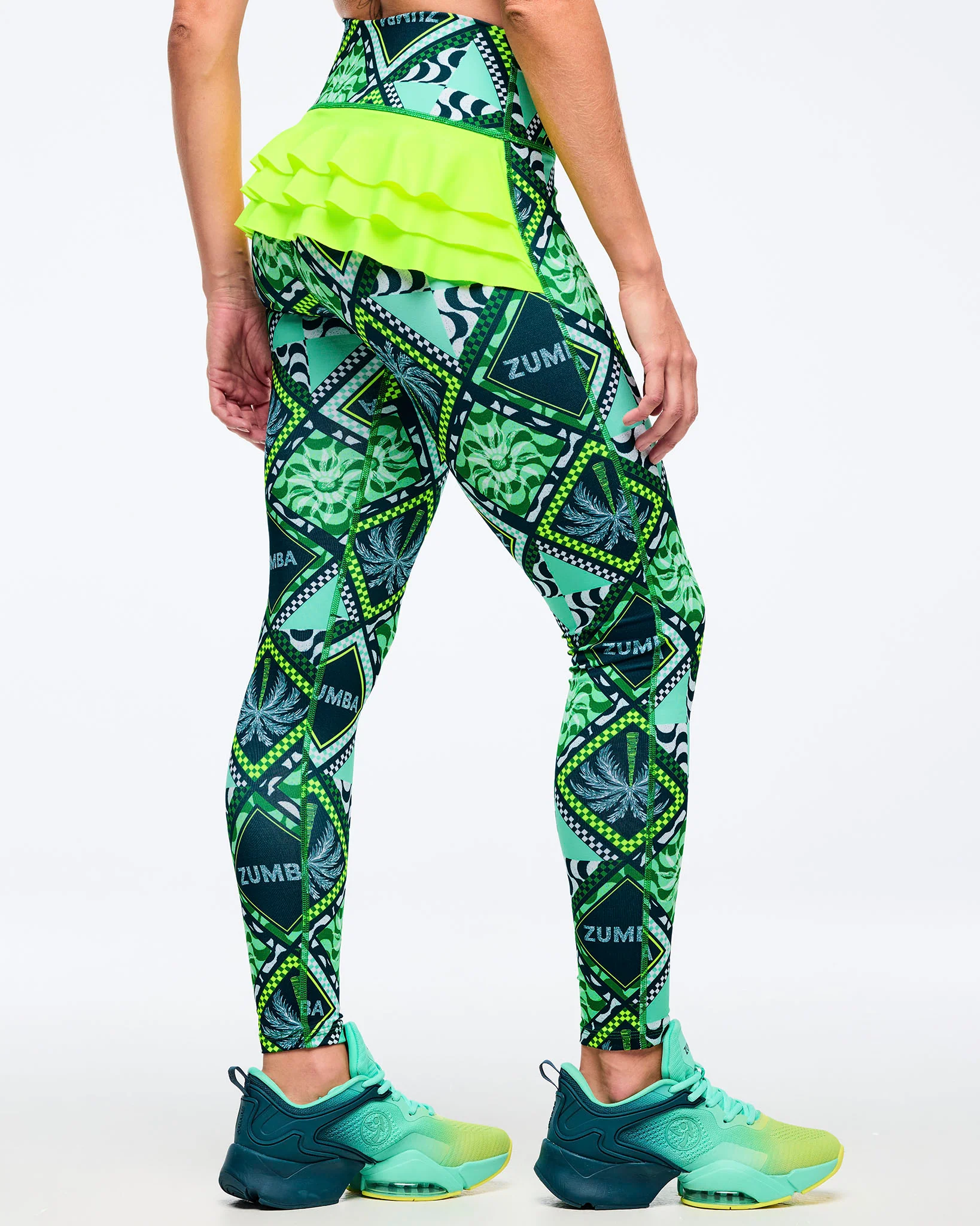 Latin Movement Z-Lift High Waisted Ruffle Back Ankle Leggings - Image 2