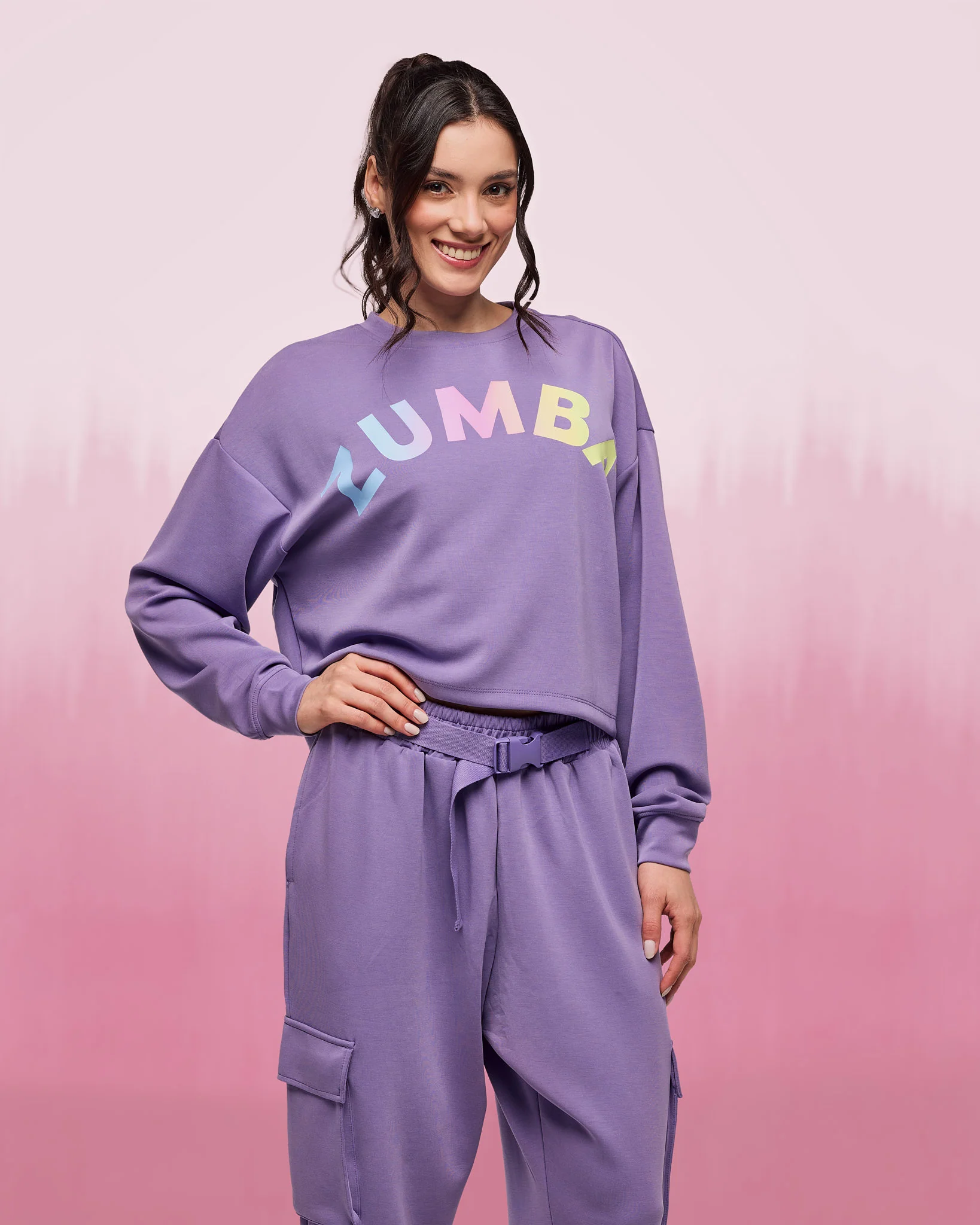 Pastel Modal Long Sleeve Oversized Crop Top