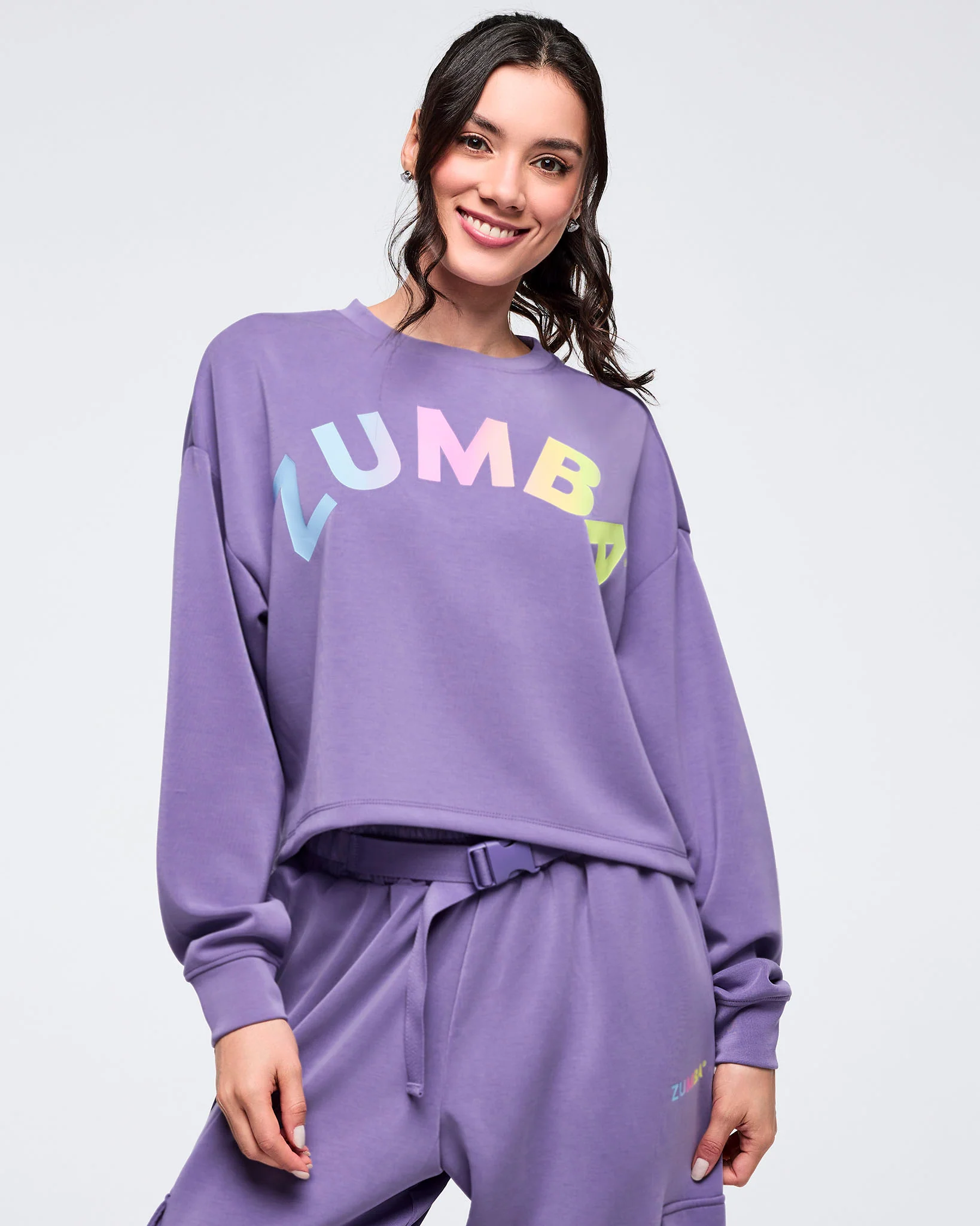 Pastel Modal Long Sleeve Oversized Crop Top - Image 2
