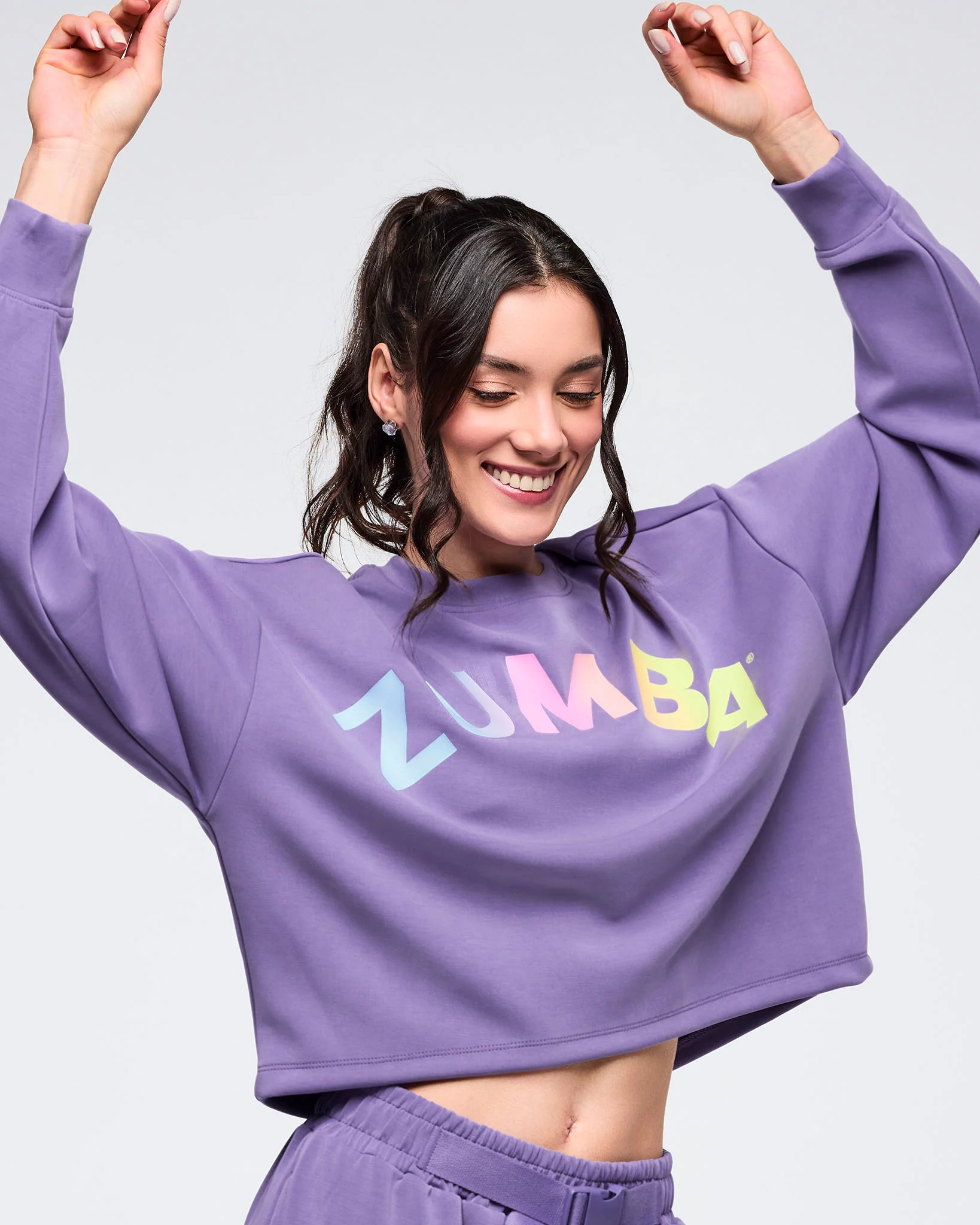 Pastel Modal Long Sleeve Oversized Crop Top - Image 4