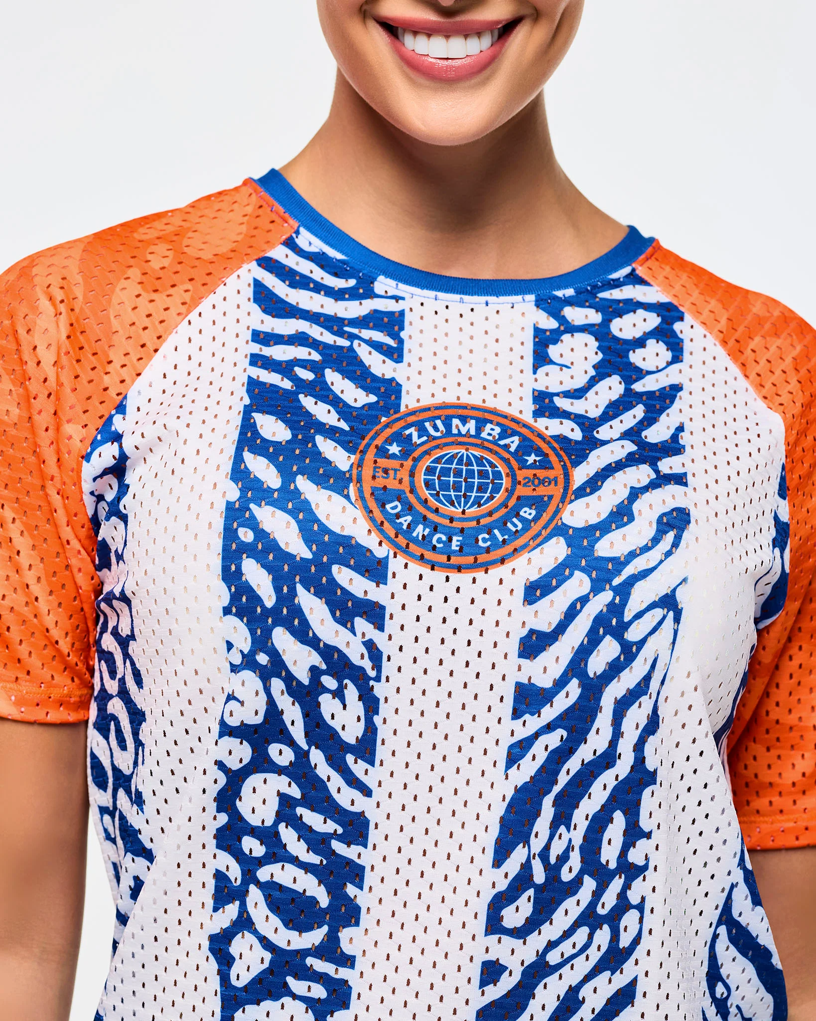 Victory Mesh Crew Neck Raglan Sleeve Top - White - Image 3