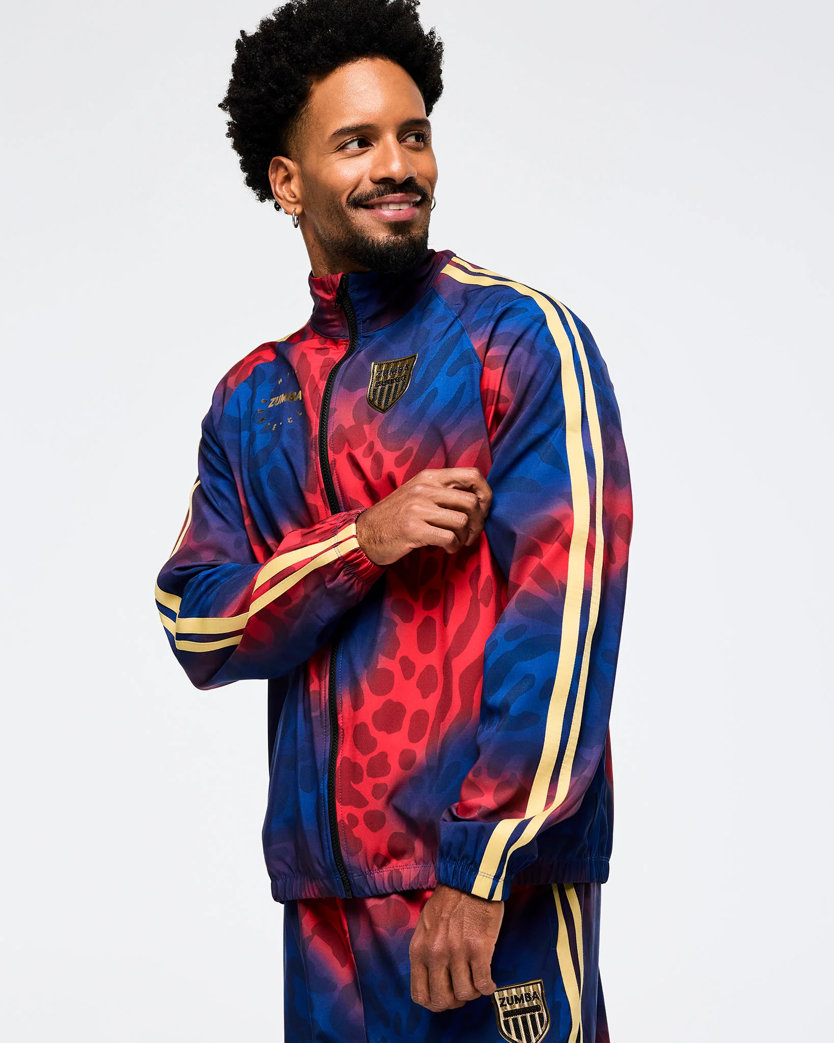 Victory Zip Up Mock Neck Woven Raglan Jacket - Image 6