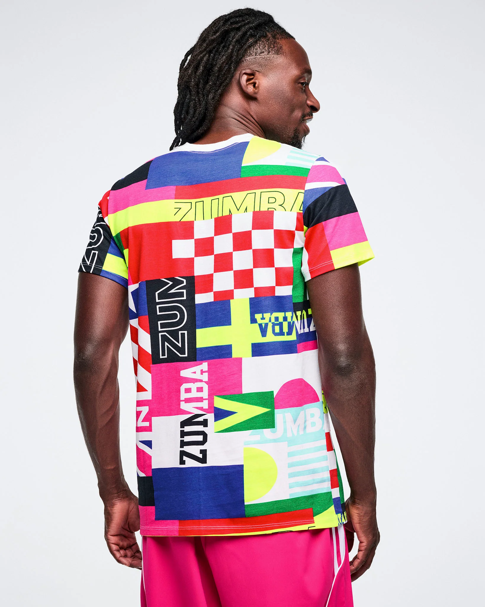 Worldwide Unisex Crew Neck Tee - White/Pink - Image 2