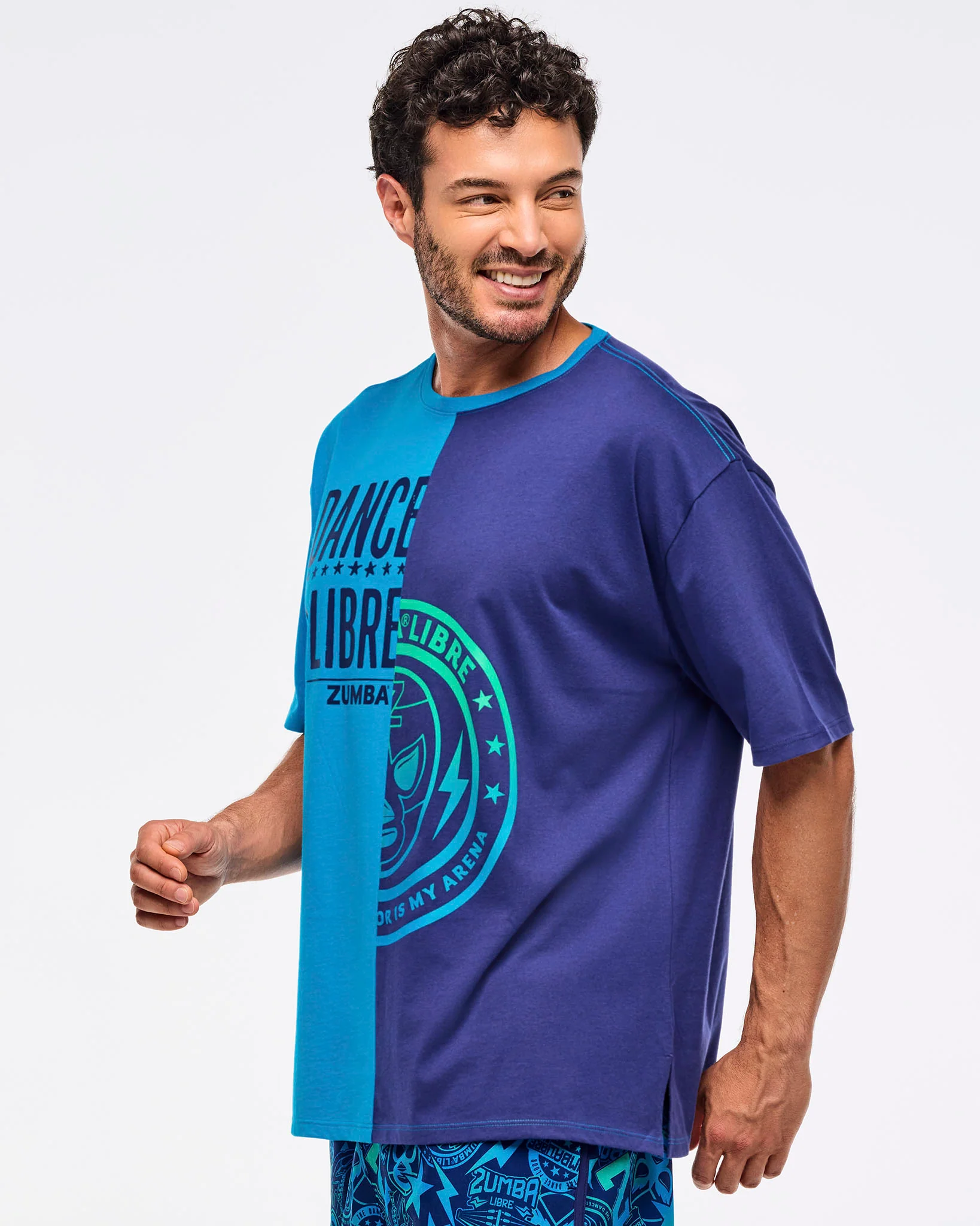 Zumba Libre Men's Oversized Two-Tone Crew Neck Tee - Image 3