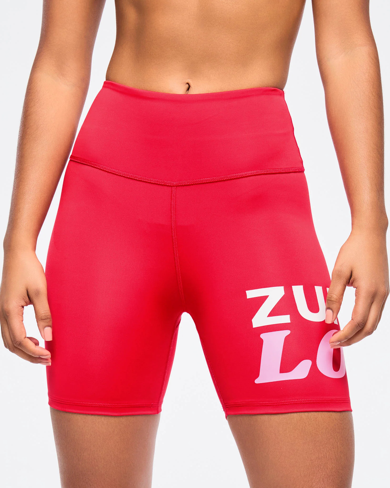 Zumba Love High Waisted Biker Shorts - Cherry